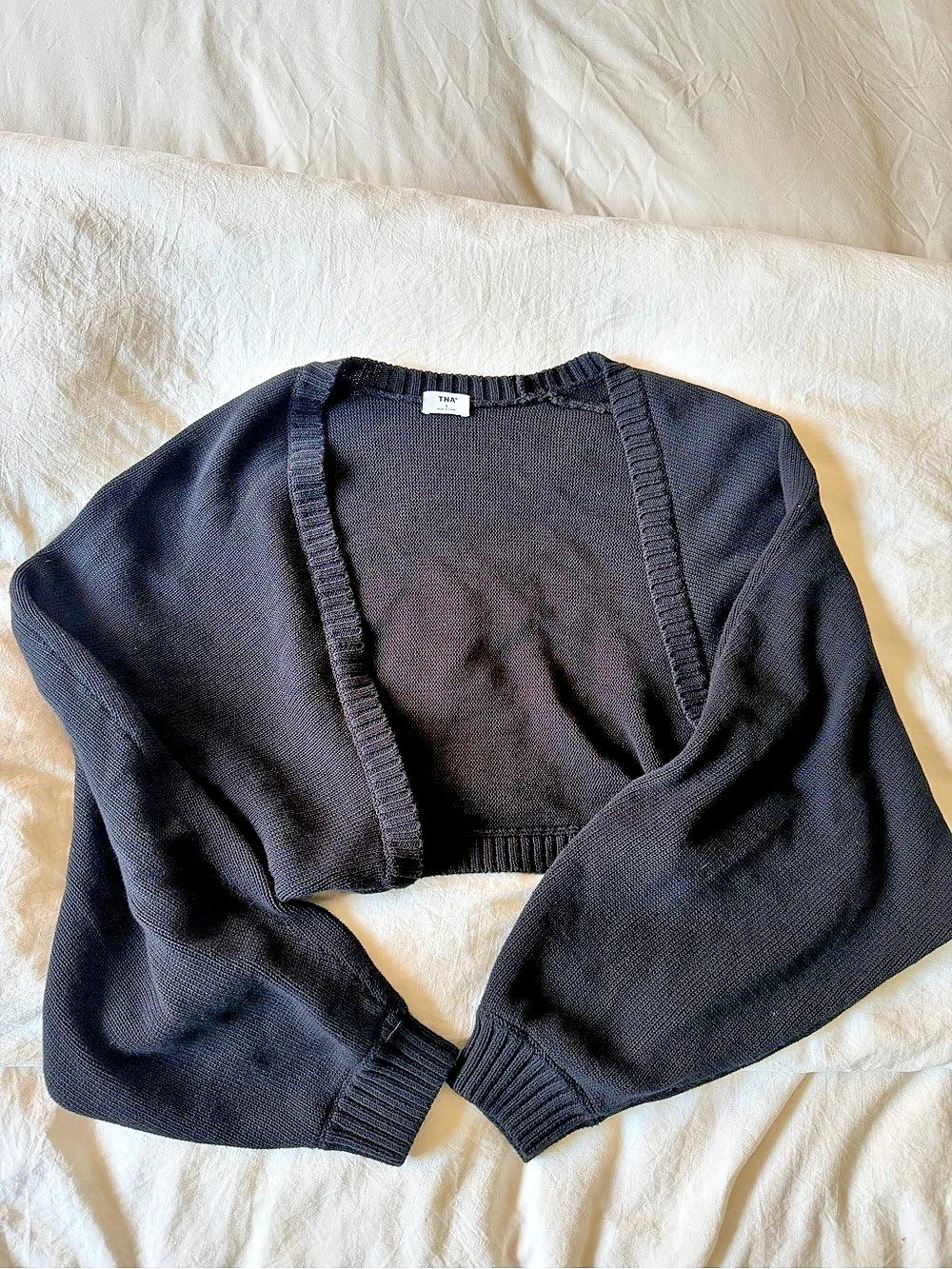 TNA Gramercy Shrug Cropped Cardigan Black